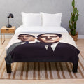 Plush blanket with image of the Kray twins, notorious London gangsters