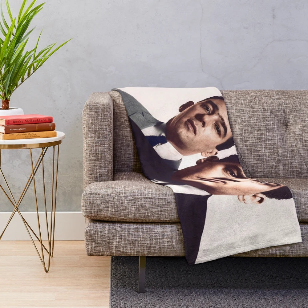 Plush blanket with image of the Kray twins, notorious London gangsters