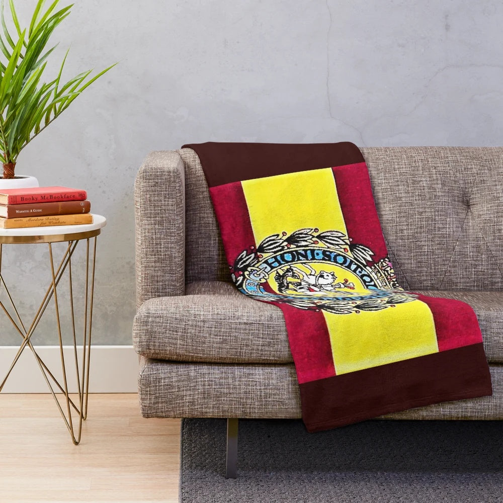 Plush blanket with the Royal Regiment of Fusiliers design