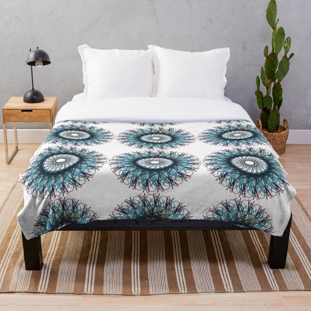Luxurious designer's plush blanket with vibrant pattern
