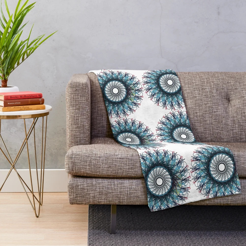 Luxurious designer's plush blanket with vibrant pattern