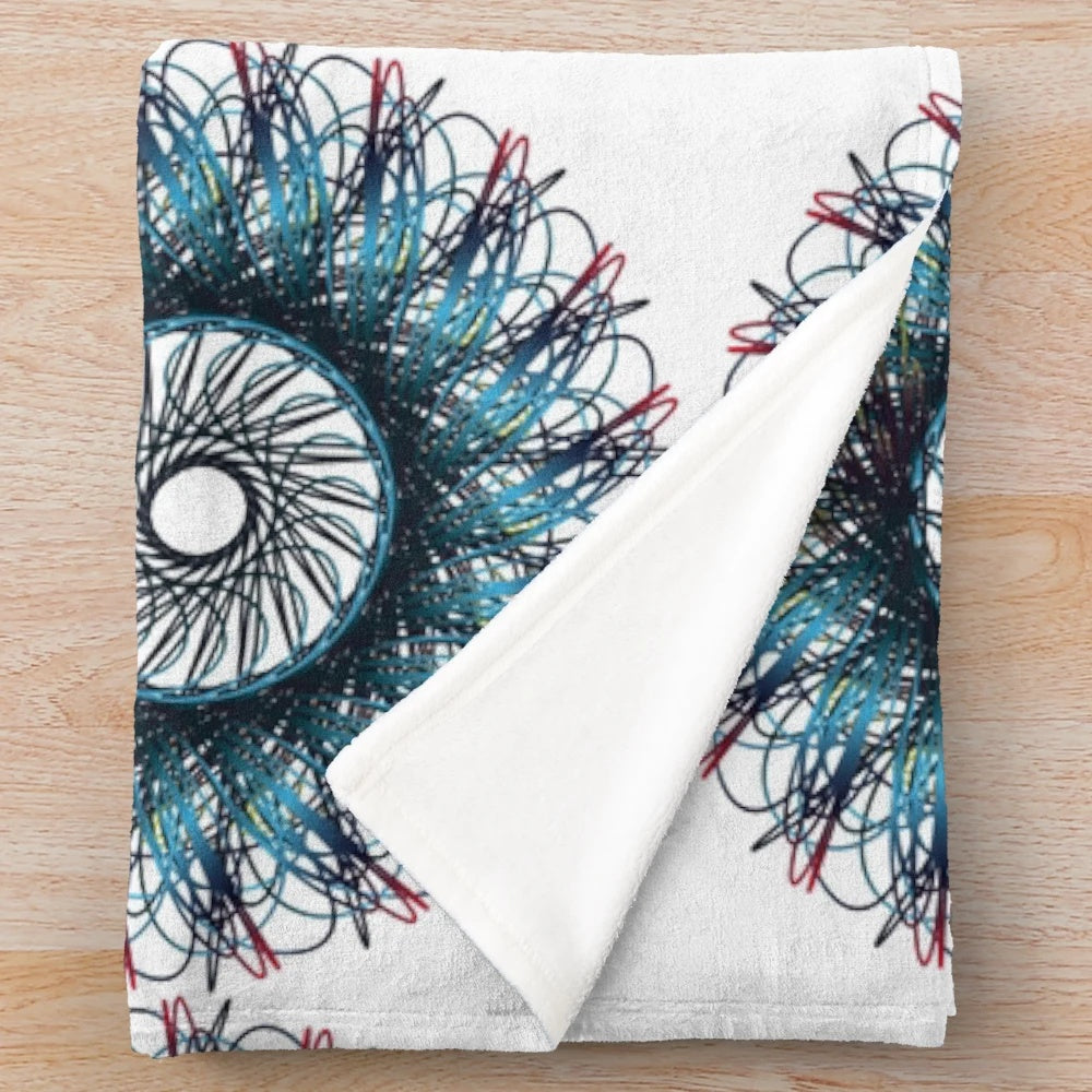 Luxurious designer's plush blanket with vibrant pattern