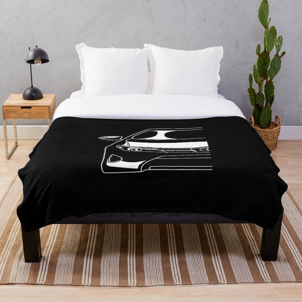 Soft and cozy plush blanket with car enthusiast design