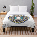 Vibrant designer plush blanket with modern patterns