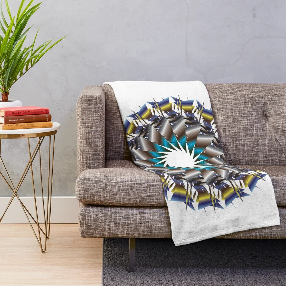 Vibrant designer plush blanket with modern patterns