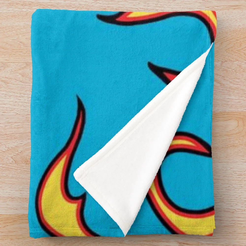 Plush blanket with GOLFWANG flames design for hip-hop and urban fashion enthusiasts