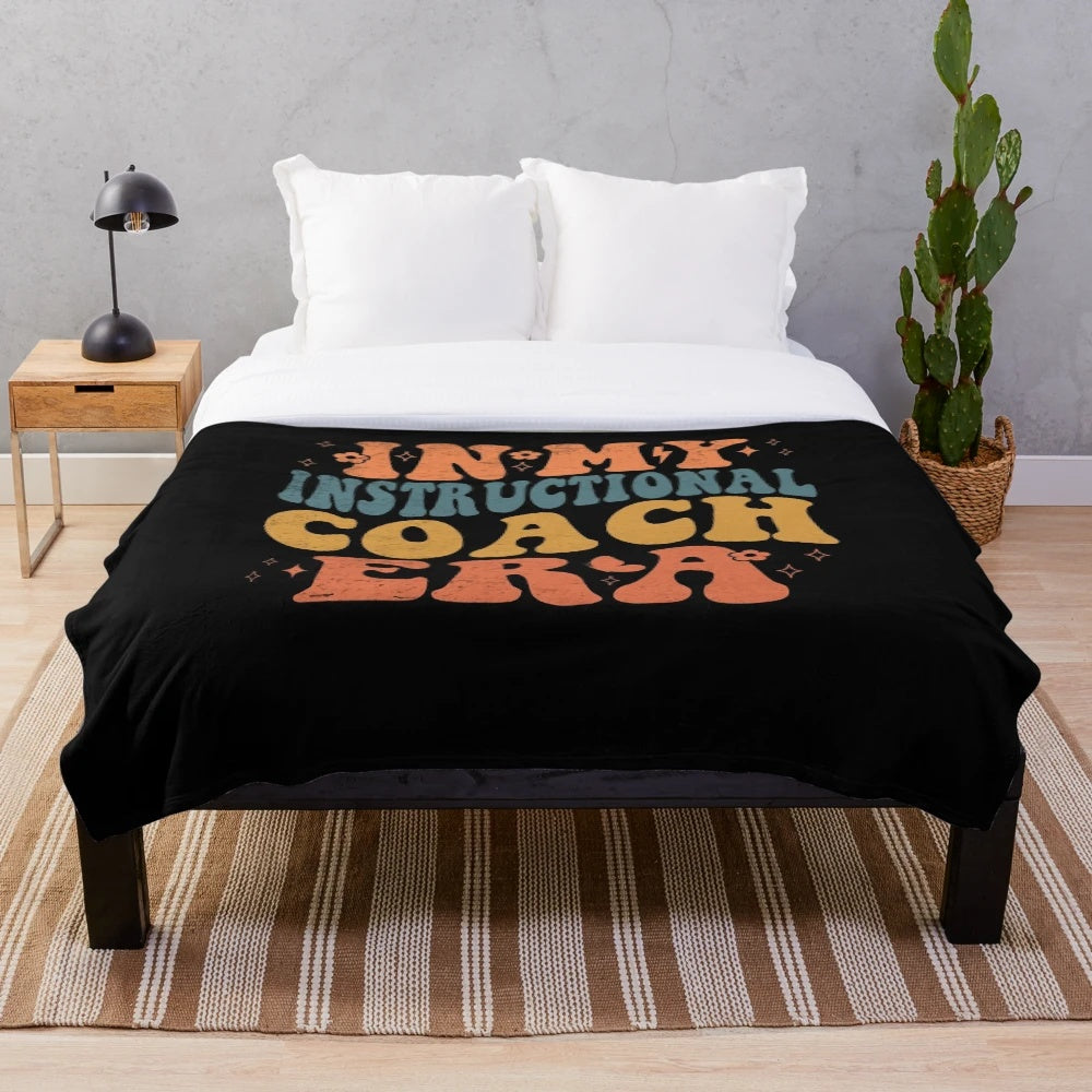 Plush blanket with instructional coach job occupation design