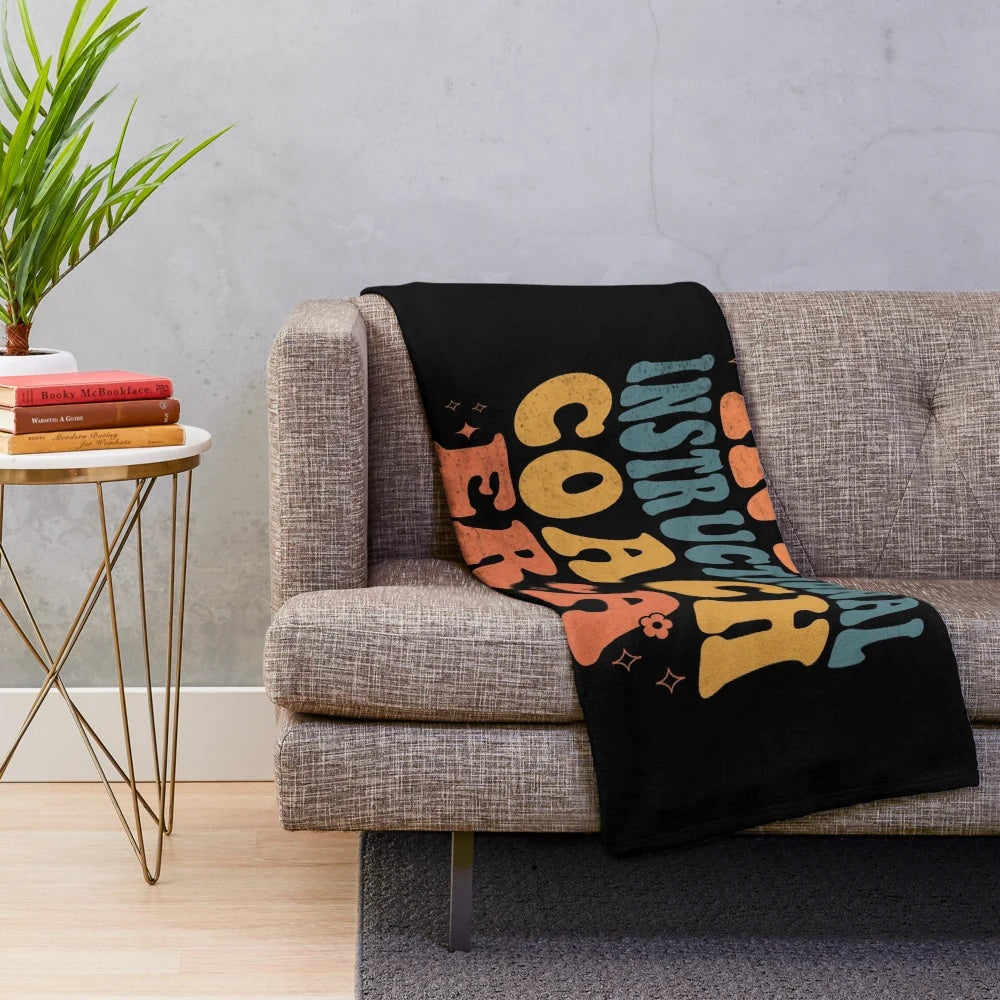 Plush blanket with instructional coach job occupation design