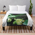 Plush blanket featuring a cinematic movie poster design inspired by the aesthetics of Hong Kong filmmaker Wong Kar-wai's films.