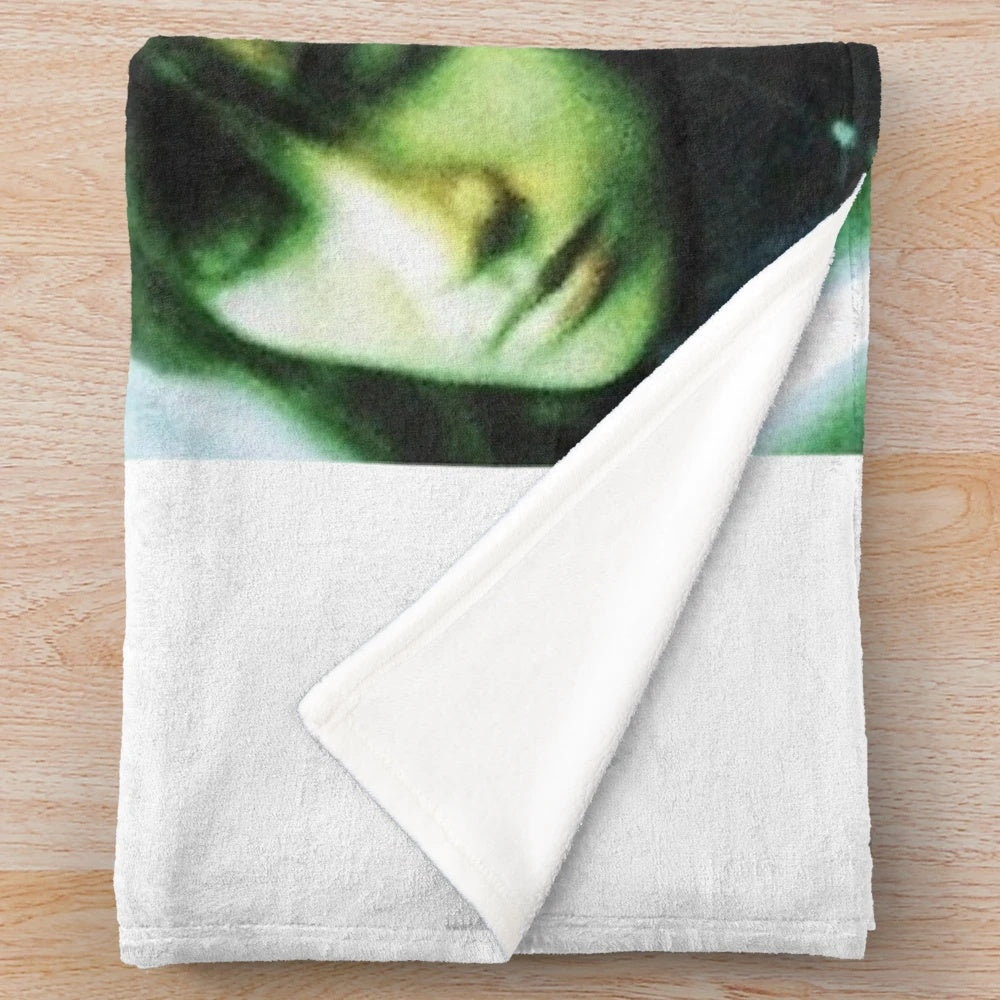 Plush blanket featuring a cinematic movie poster design inspired by the aesthetics of Hong Kong filmmaker Wong Kar-wai's films.