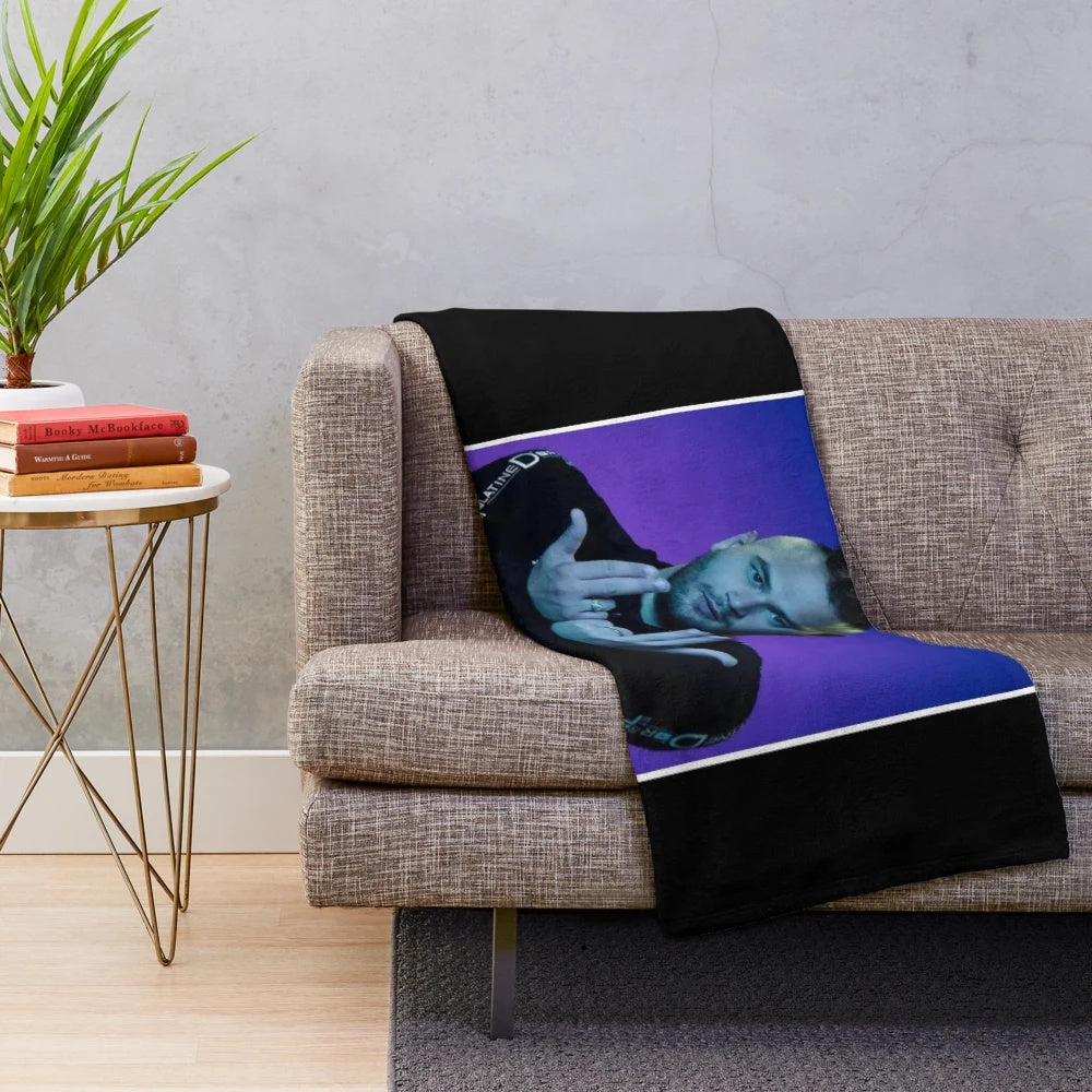 Cozy plush blanket featuring a design inspired by the Jul sign, perfect for music and rap fans.