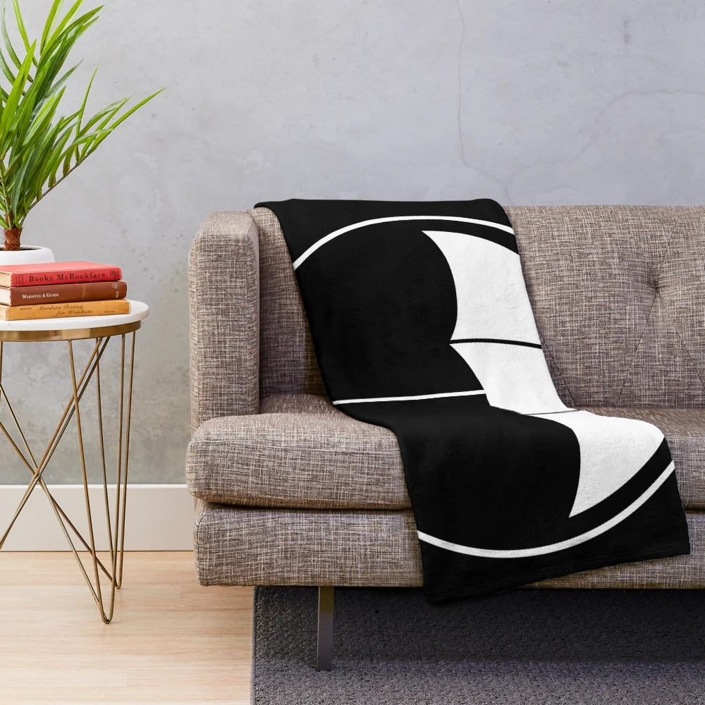 Cozy white plush blanket featuring the iconic umbrella design from The Umbrella Academy Netflix series
