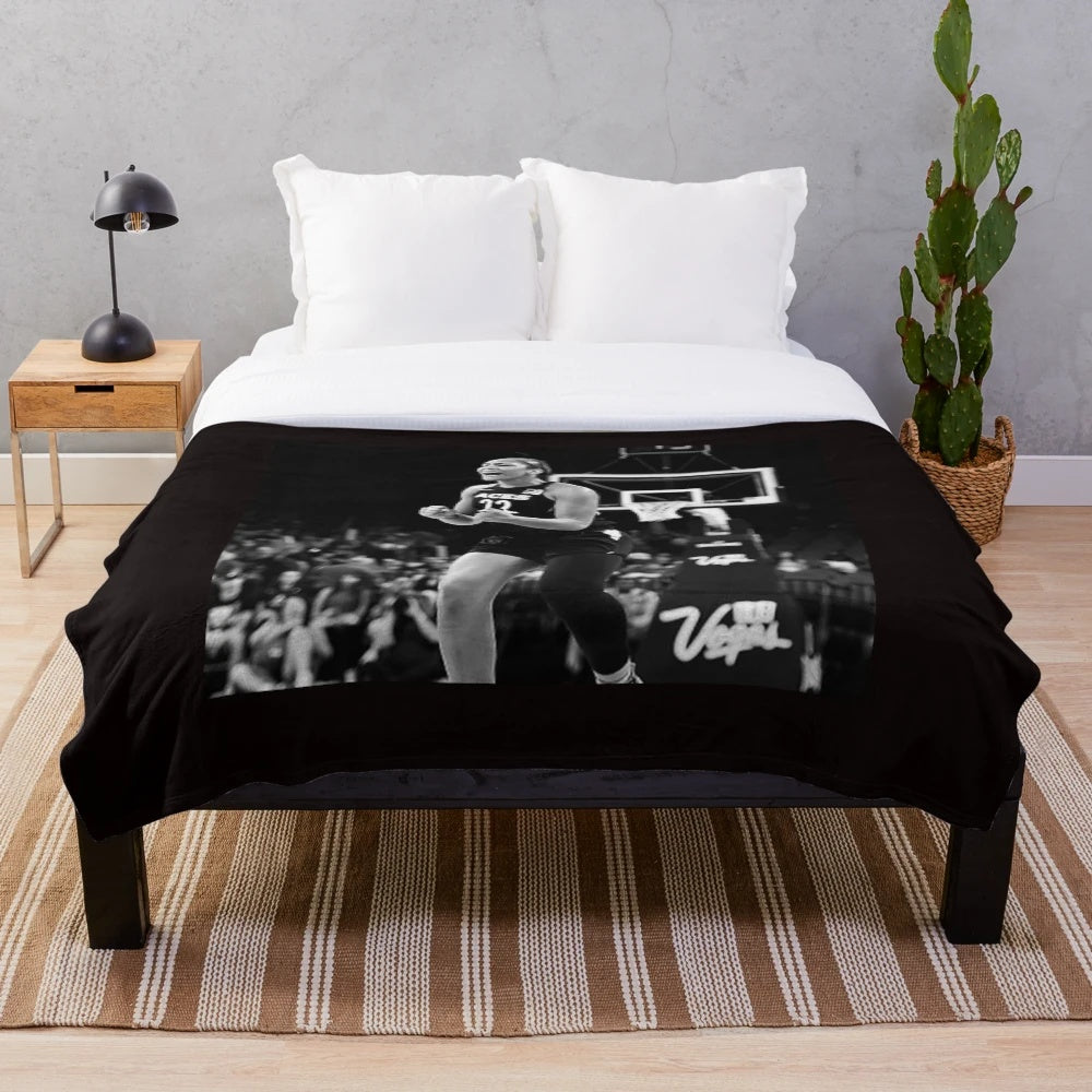 A'ja Wilson Inspired Black and White Plush Blanket