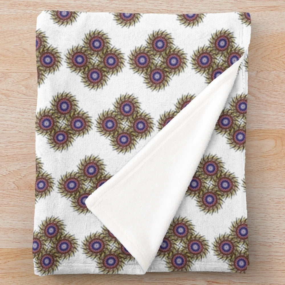Soft, cozy plush blanket with a trendy, symmetrical designer pattern