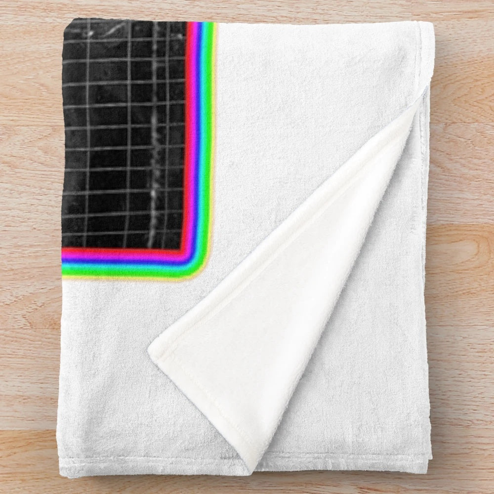 Aesthetic plush blanket featuring a vintage-inspired movie portrait design