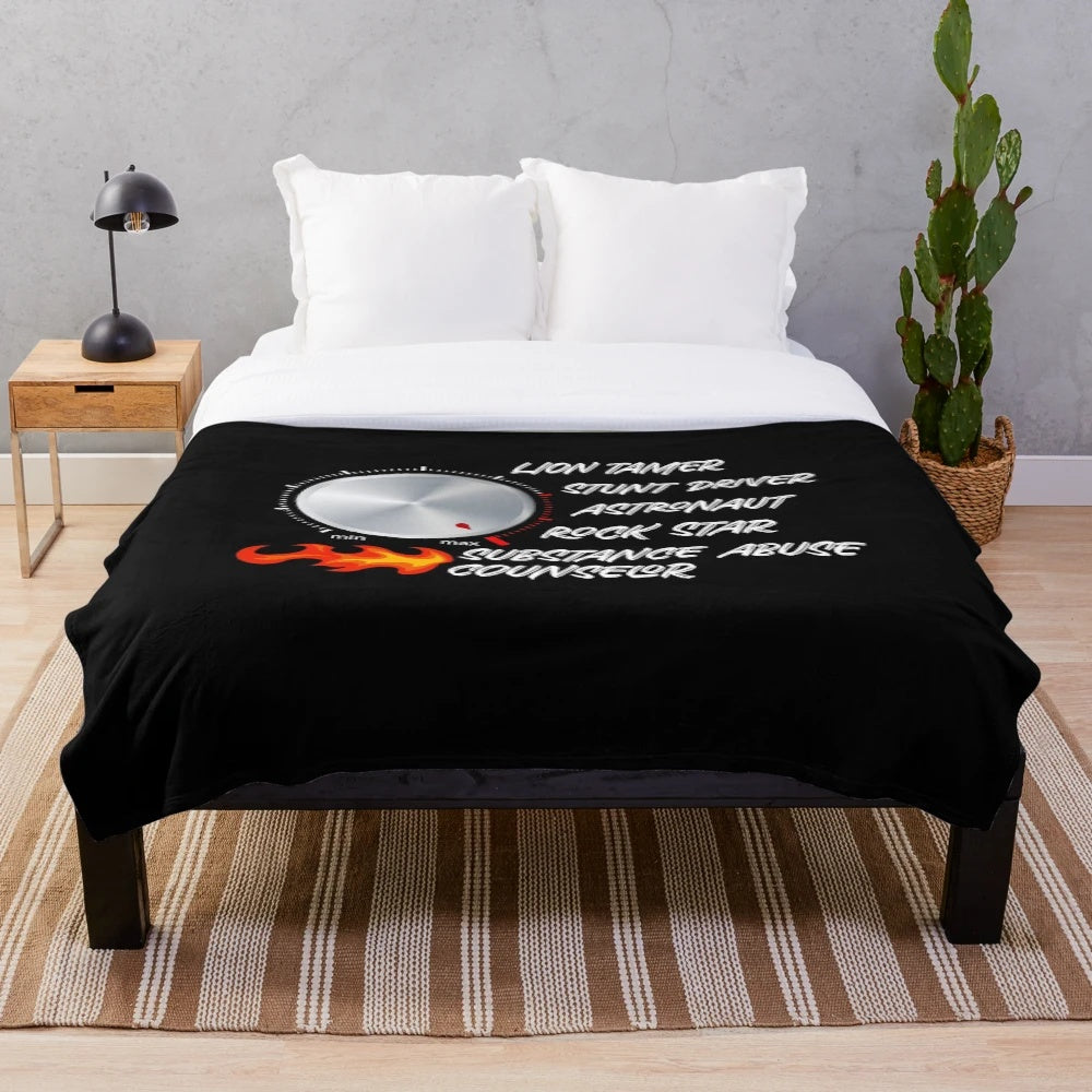 Funny Plush Blanket featuring a Badass Substance Abuse Counselor Graphic