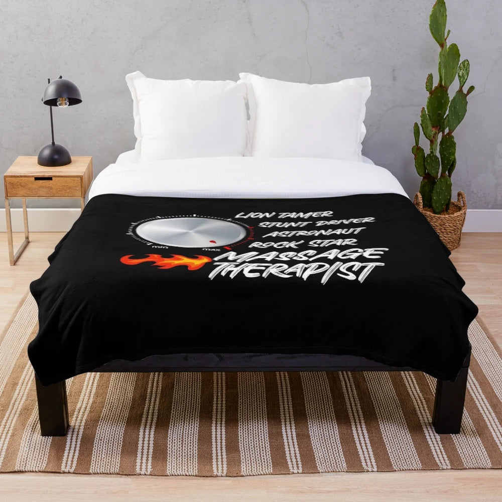 Plush blanket with a cool and funny massage therapist graphic design