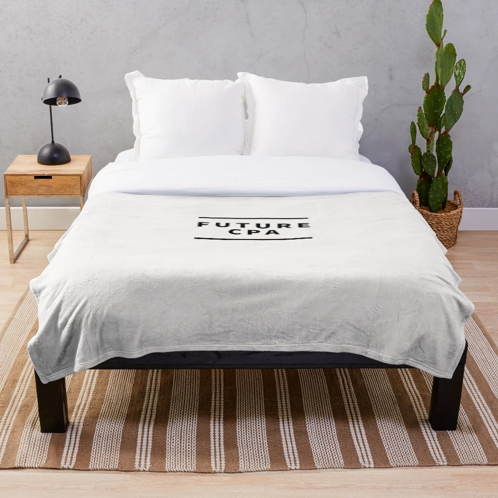 Plush blanket with stylish text design for future CPAs, accountants, and number crunchers