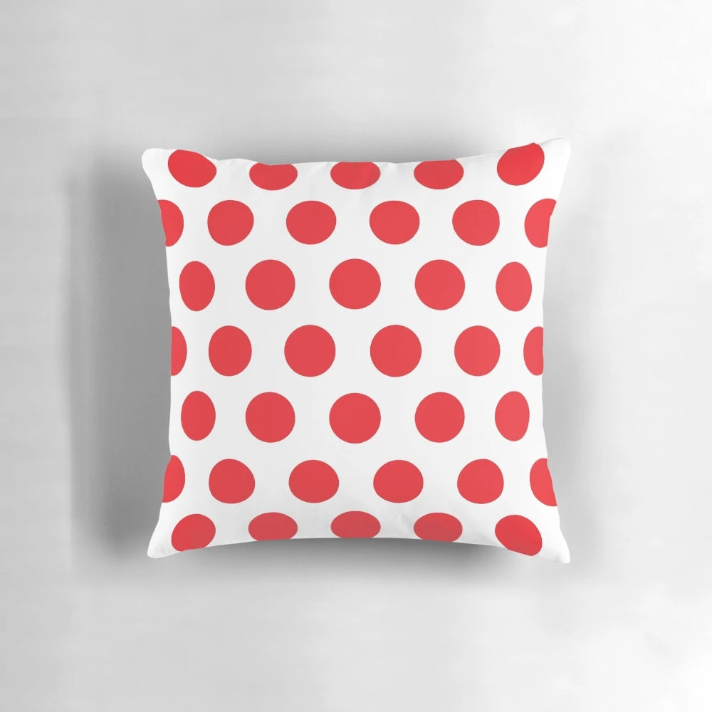 Polka dot pattern pillow inspired by cycling jerseys