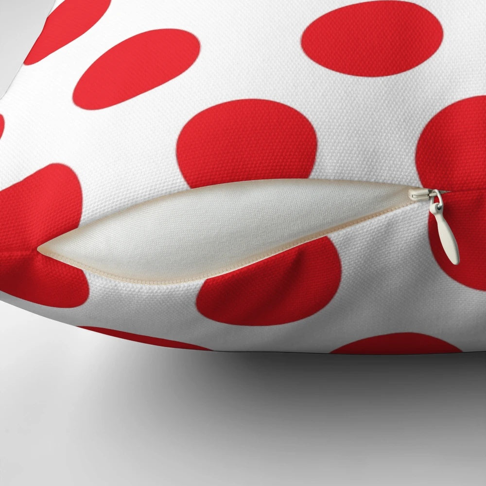 Polka dot pattern pillow inspired by cycling jerseys