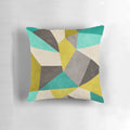 Polygon-patterned decorative pillow in neutral colors for modern home design