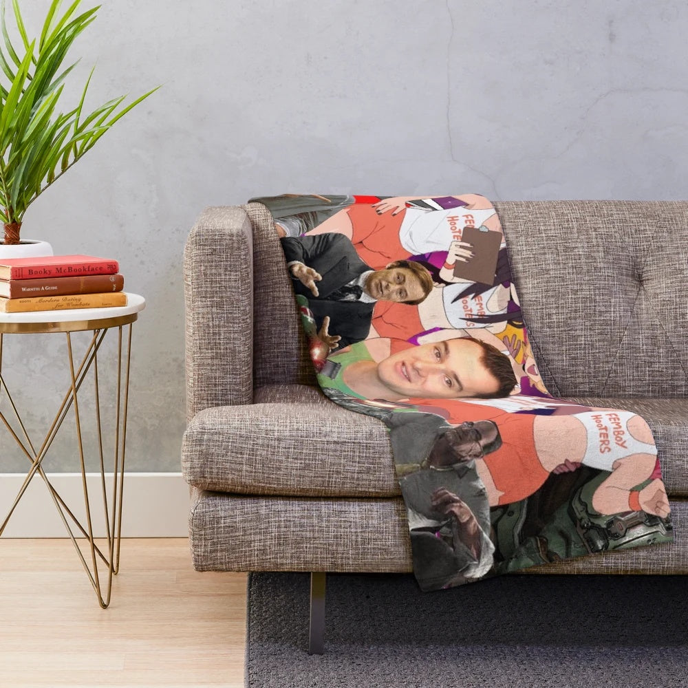 Cozy pop culture inspired plush blanket with soft and comfortable design