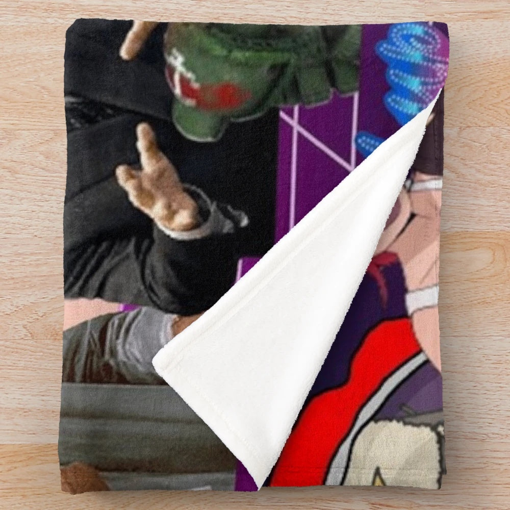 Cozy pop culture inspired plush blanket with soft and comfortable design