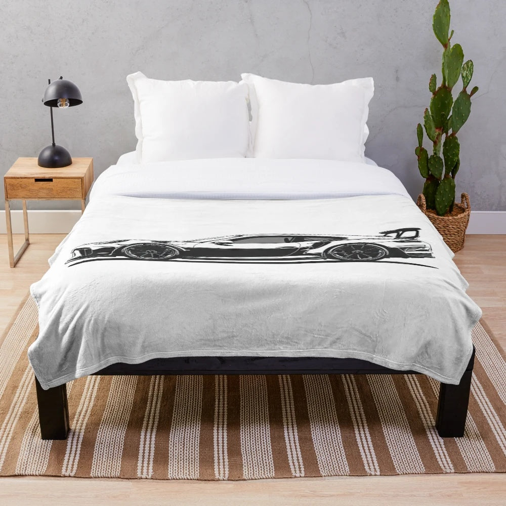 Porsche 911 GT3 silhouette design plush blanket