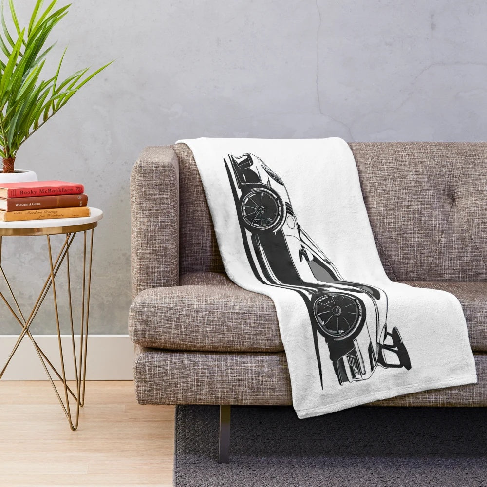 Porsche 911 GT3 silhouette design plush blanket
