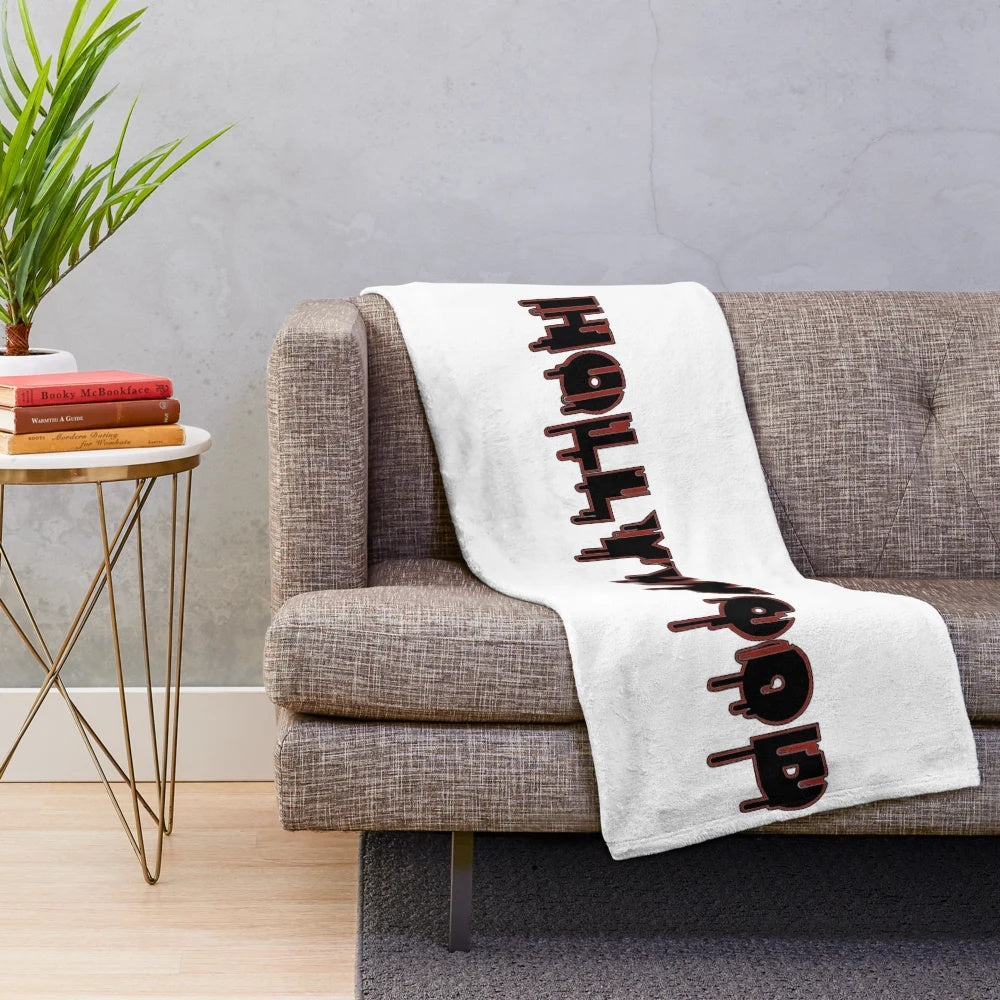 Post Malone-inspired plush blanket featuring the artist's iconic "Bleeding" design