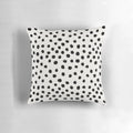Stylish preppy brushstroke polka dot pattern black and white minimal design pillow