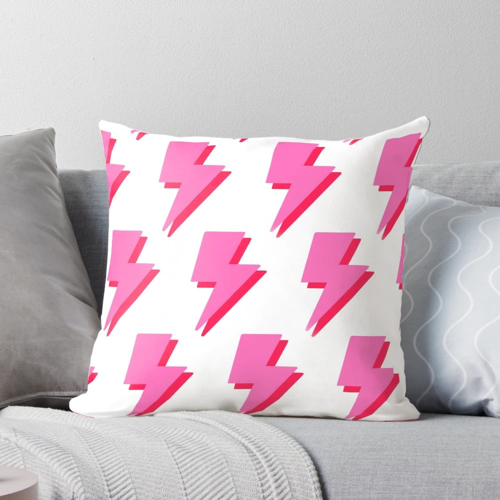 Preppy lightning bolt patterned throw pillow