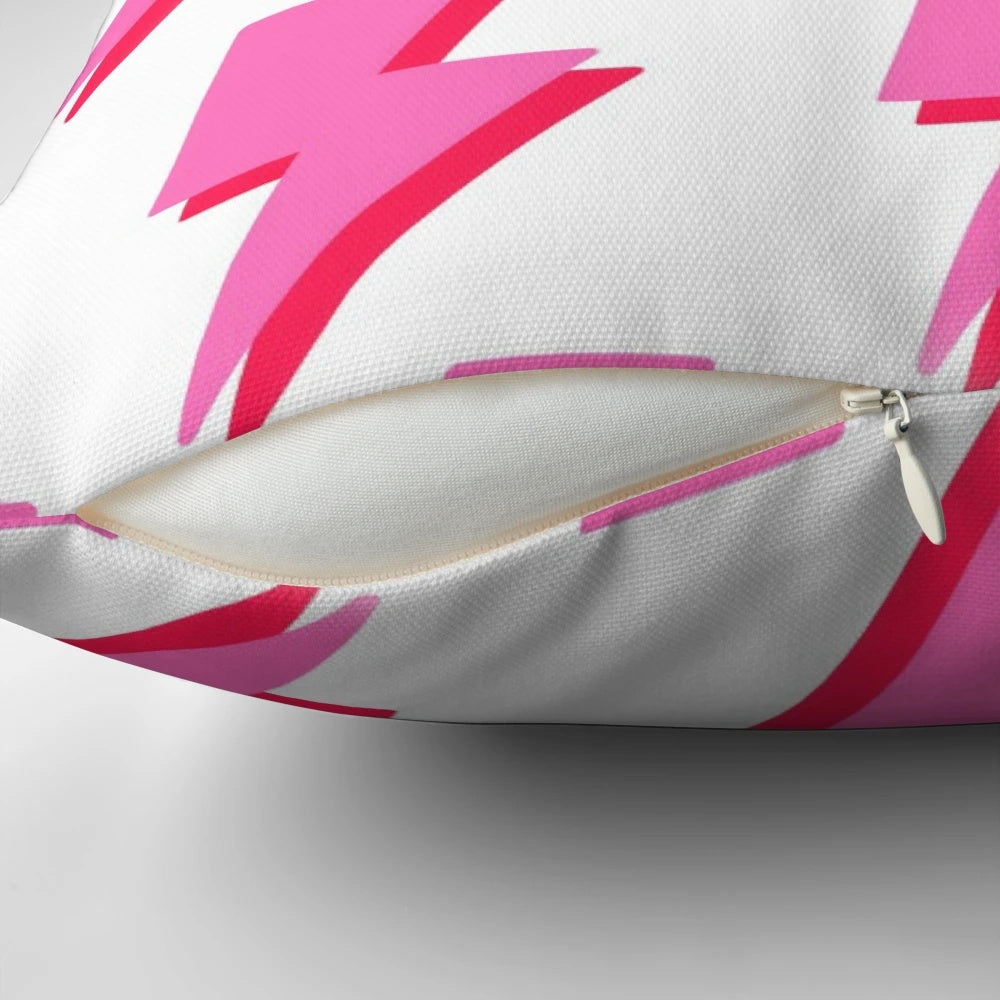 Preppy lightning bolt patterned throw pillow