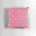 Preppy pink pillow with a lightning bolt design