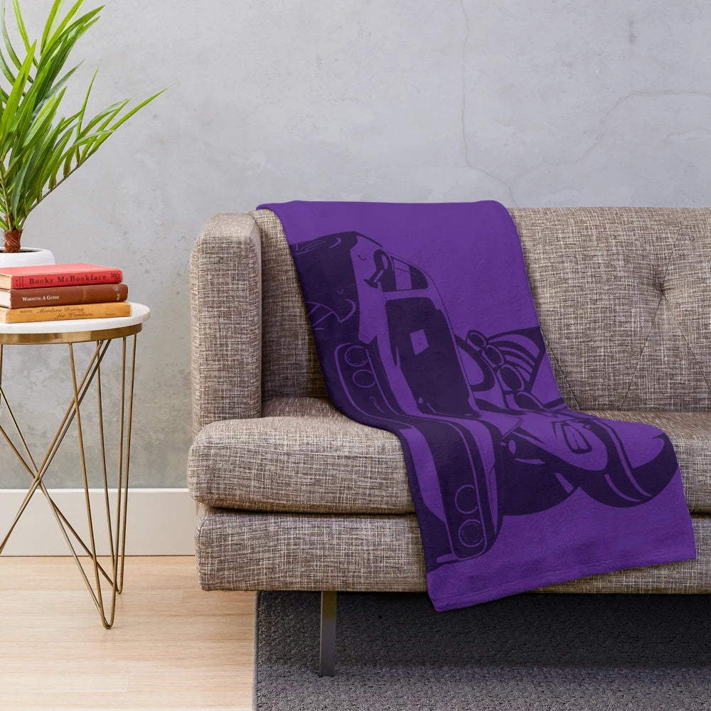 Purple Challenger muscle car design plush blanket