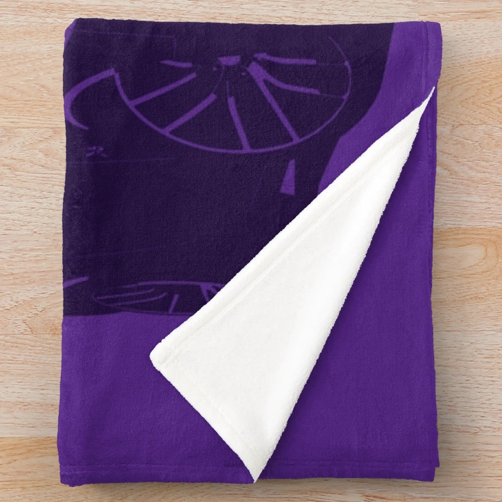 Purple Challenger muscle car design plush blanket