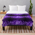 Purple music notes plush blanket with modern, trendy design