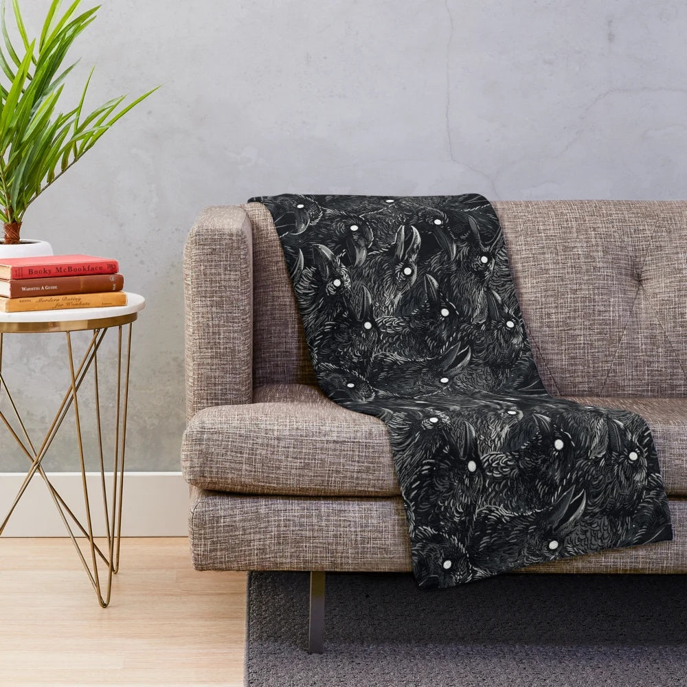 Raven pattern plush blanket for cozy and stylish home decor