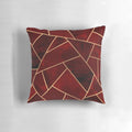 Red and gold geometric pattern decorative throw pillow