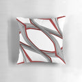 A cozy red and gray throw pillow for your living room or bedroom