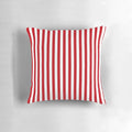 Red and white striped modern throw pillow with a cool, contemporary design