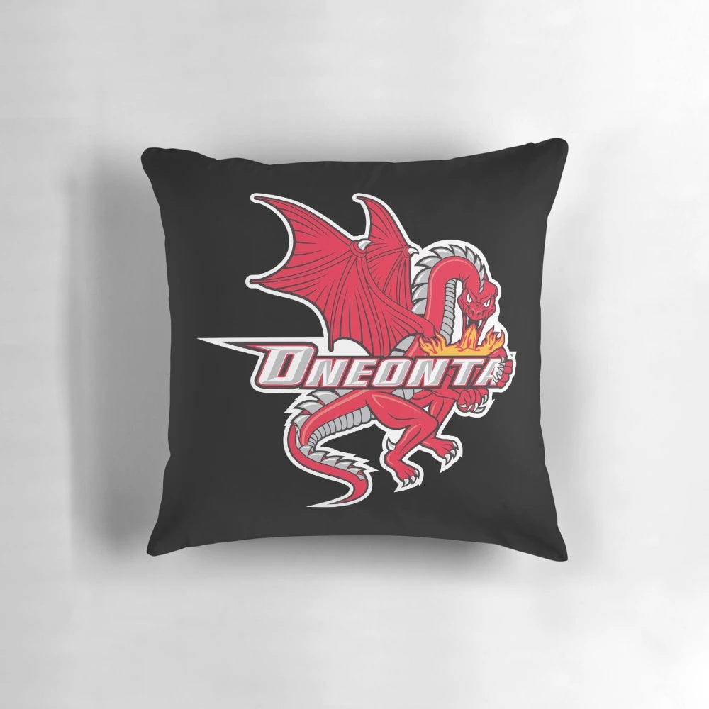 SUNY Oneonta Red Dragons-inspired college pillow with vibrant graphic design