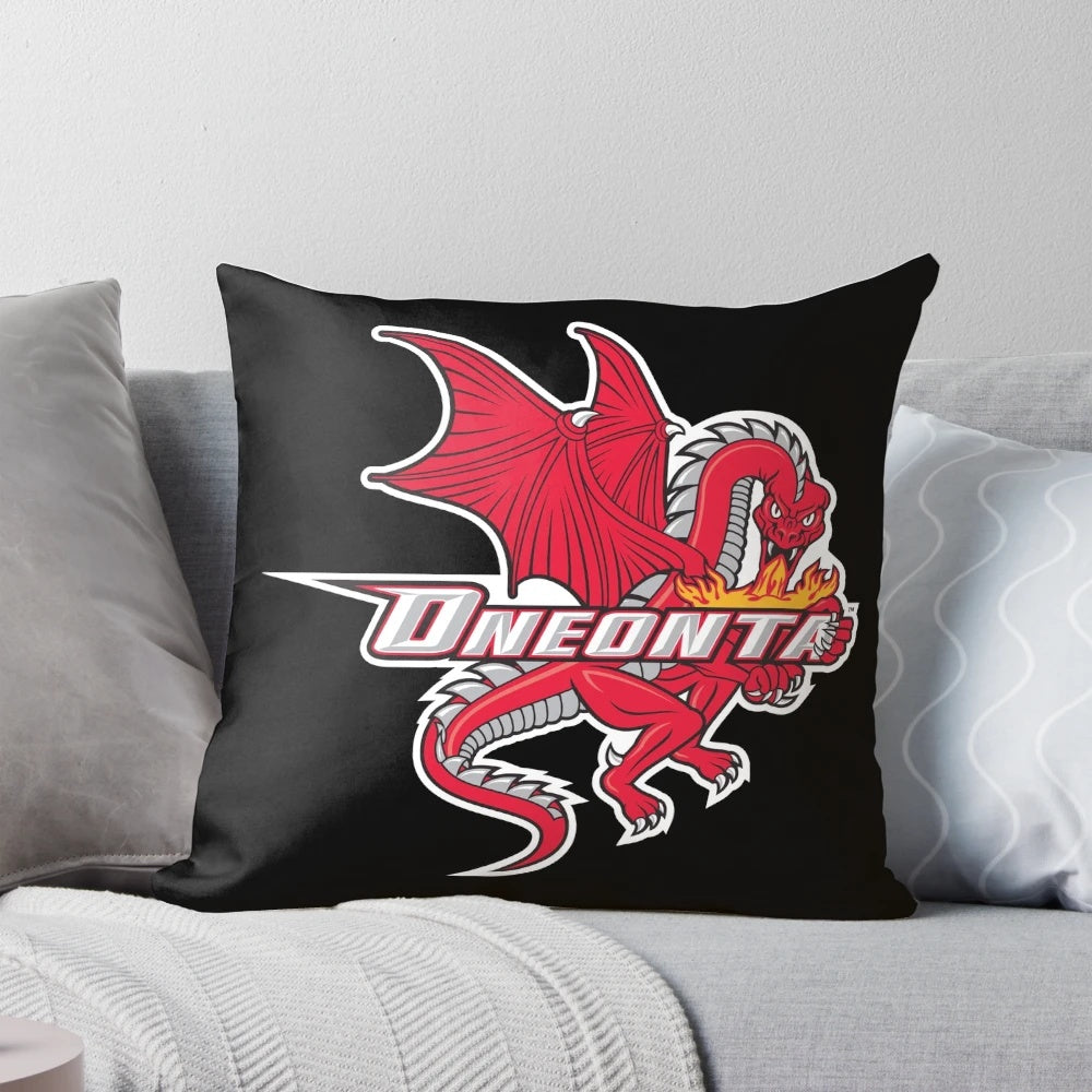 SUNY Oneonta Red Dragons-inspired college pillow with vibrant graphic design