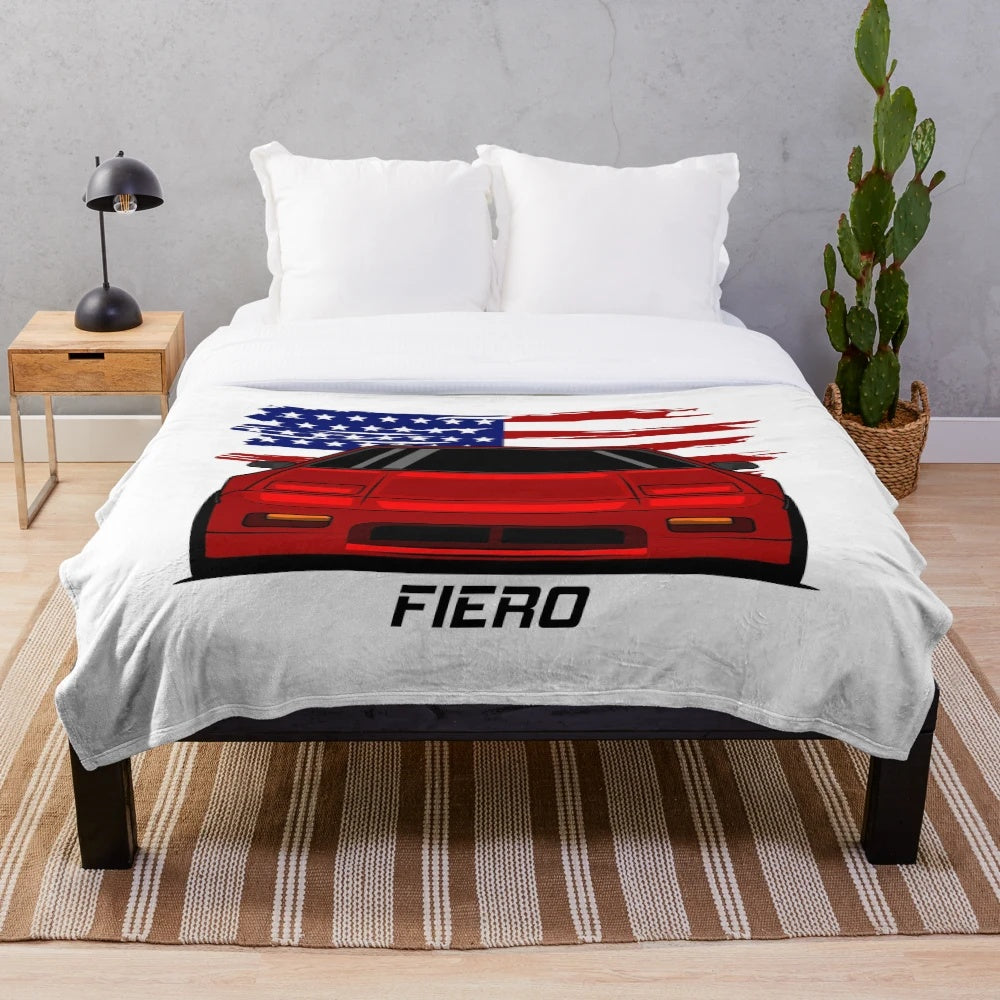 Red Fiero inspired plush blanket