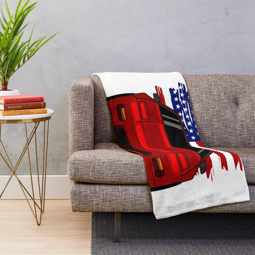 Red Fiero inspired plush blanket