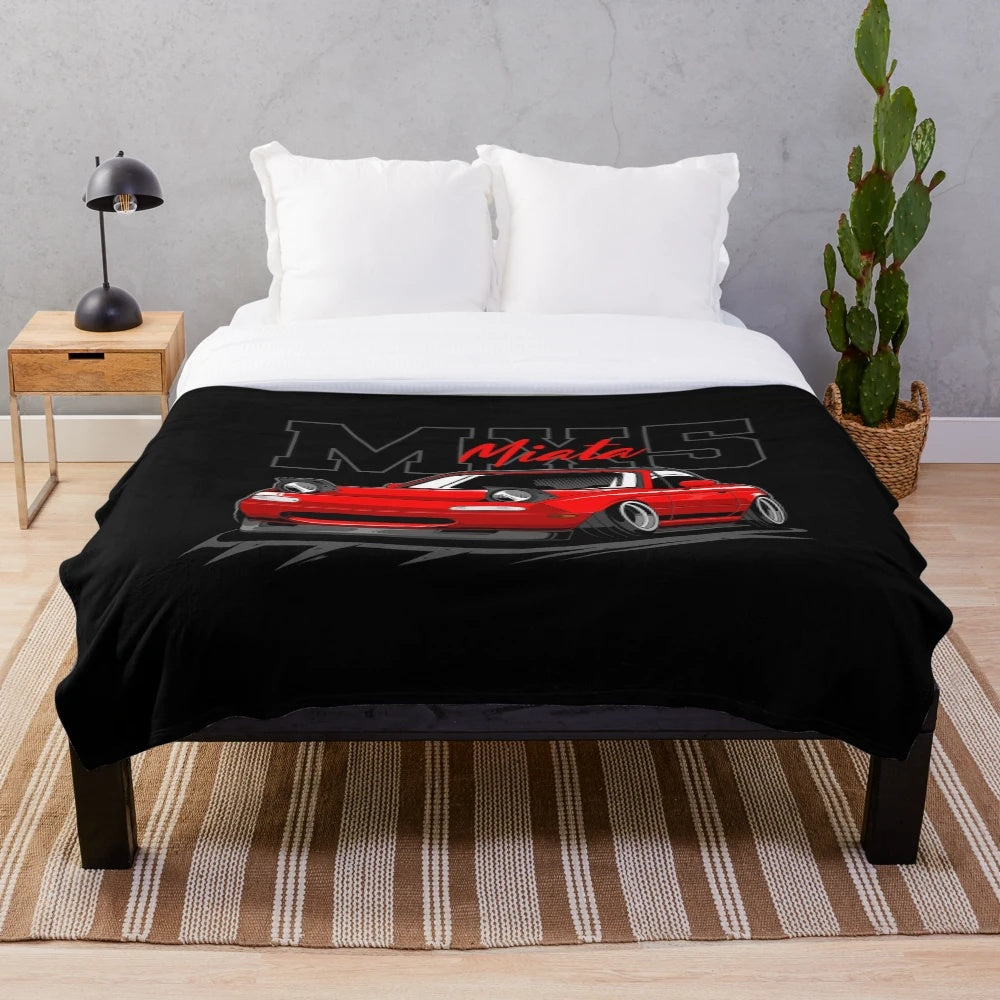 Red Miata JDM Inspired Plush Blanket