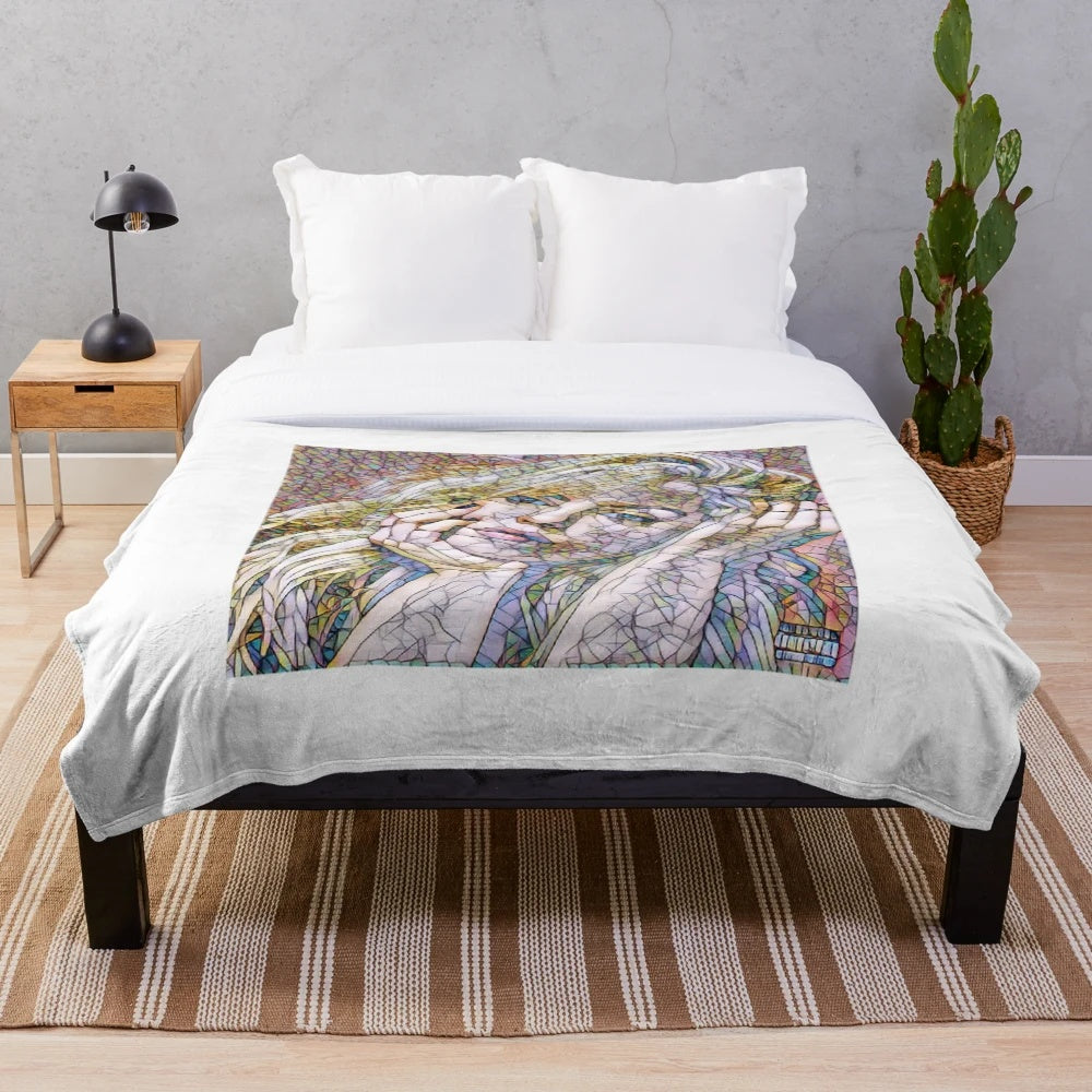 Renne Rapp Plush Blanket with Retro Aesthetic