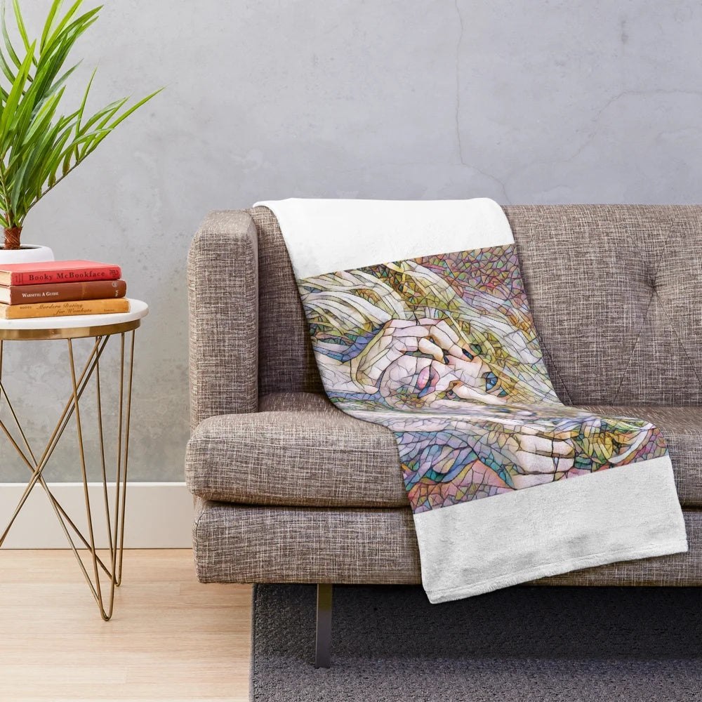 Renne Rapp Plush Blanket with Retro Aesthetic