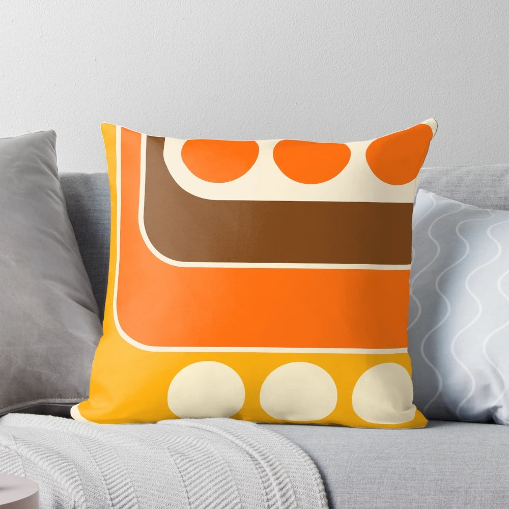 Retro geometric pattern decorative throw pillow for modern home