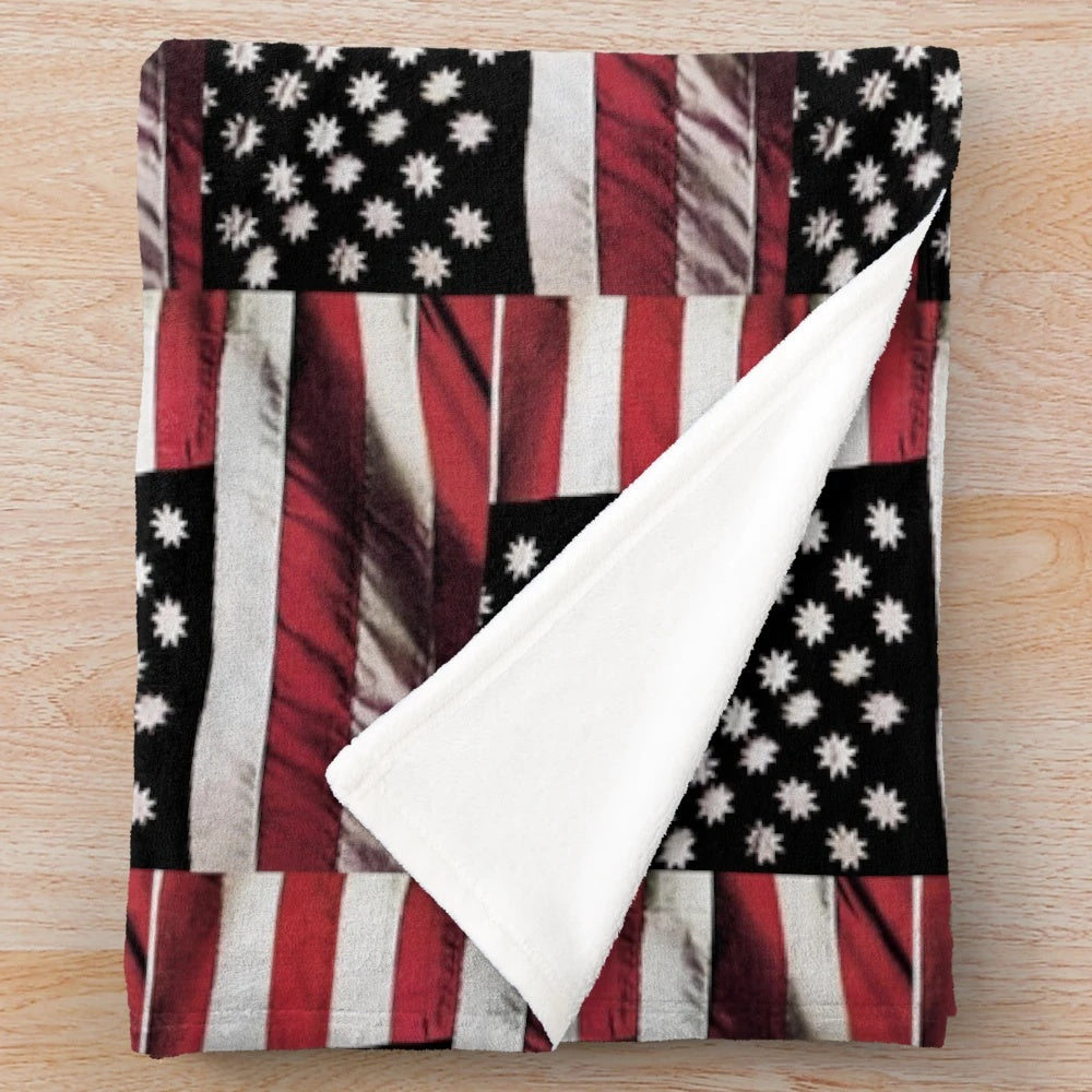 Plush blanket featuring the iconic album cover of Sly and The Family Stone's "There's a Riot Goin' On